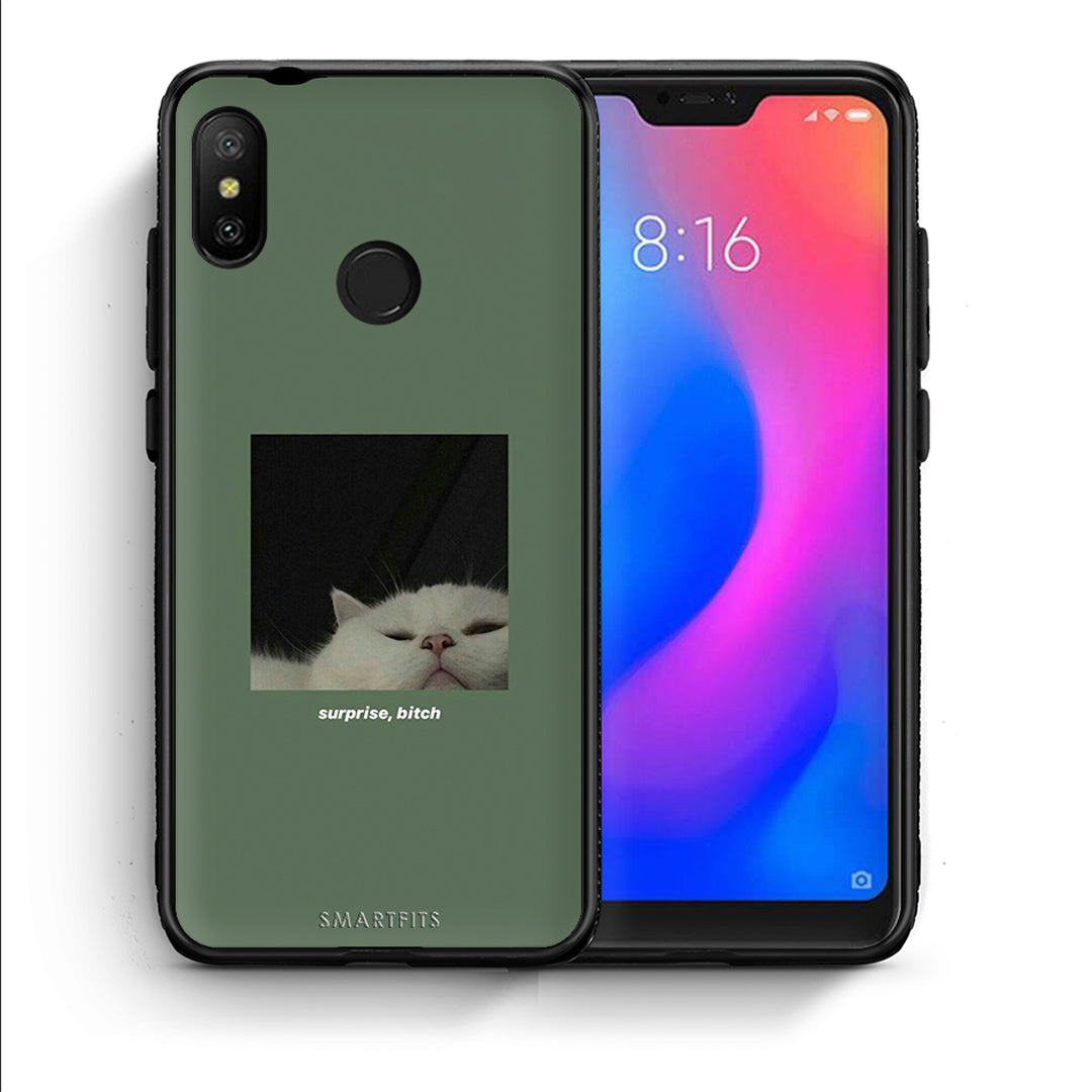 Θήκη Xiaomi Mi A2 Lite Bitch Surprise από τη Smartfits με σχέδιο στο πίσω μέρος και μαύρο περίβλημα | Xiaomi Mi A2 Lite Bitch Surprise case with colorful back and black bezels