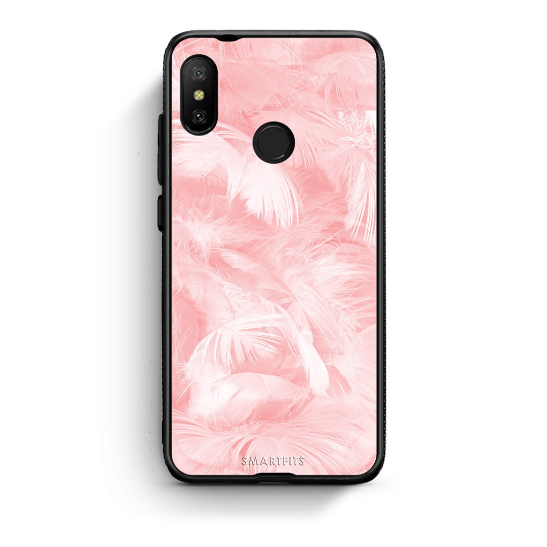 33 - Xiaomi Mi A2 Lite  Pink Feather Boho case, cover, bumper