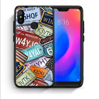 Thumbnail for Θήκη Xiaomi Mi A2 Lite Car Plates από τη Smartfits με σχέδιο στο πίσω μέρος και μαύρο περίβλημα | Xiaomi Mi A2 Lite Car Plates case with colorful back and black bezels