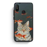 Thumbnail for Xiaomi Mi A2 Lite Cat Goldfish θήκη από τη Smartfits με σχέδιο στο πίσω μέρος και μαύρο περίβλημα | Smartphone case with colorful back and black bezels by Smartfits