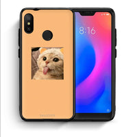 Thumbnail for Θήκη Xiaomi Mi A2 Lite Cat Tongue από τη Smartfits με σχέδιο στο πίσω μέρος και μαύρο περίβλημα | Xiaomi Mi A2 Lite Cat Tongue case with colorful back and black bezels