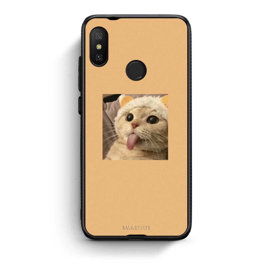 Xiaomi Mi A2 Lite Cat Tongue θήκη από τη Smartfits με σχέδιο στο πίσω μέρος και μαύρο περίβλημα | Smartphone case with colorful back and black bezels by Smartfits