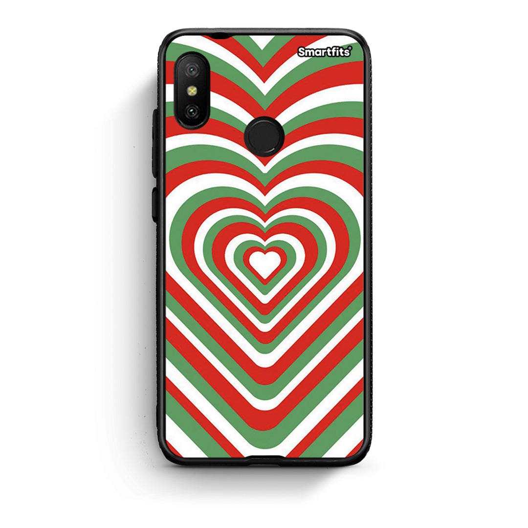 Xiaomi Mi A2 Lite Christmas Hearts θήκη από τη Smartfits με σχέδιο στο πίσω μέρος και μαύρο περίβλημα | Smartphone case with colorful back and black bezels by Smartfits