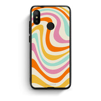 Thumbnail for Xiaomi Mi A2 Lite Colourful Waves θήκη από τη Smartfits με σχέδιο στο πίσω μέρος και μαύρο περίβλημα | Smartphone case with colorful back and black bezels by Smartfits
