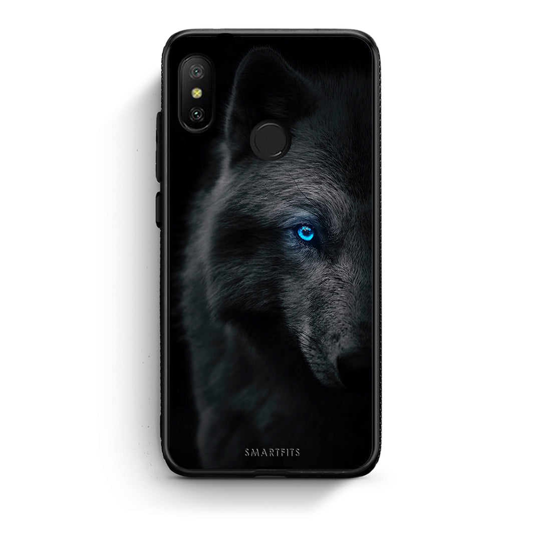 Xiaomi Mi A2 Lite Dark Wolf θήκη από τη Smartfits με σχέδιο στο πίσω μέρος και μαύρο περίβλημα | Smartphone case with colorful back and black bezels by Smartfits