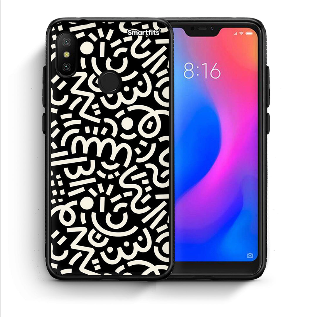 Θήκη Xiaomi Mi A2 Lite Doodle Art από τη Smartfits με σχέδιο στο πίσω μέρος και μαύρο περίβλημα | Xiaomi Mi A2 Lite Doodle Art case with colorful back and black bezels