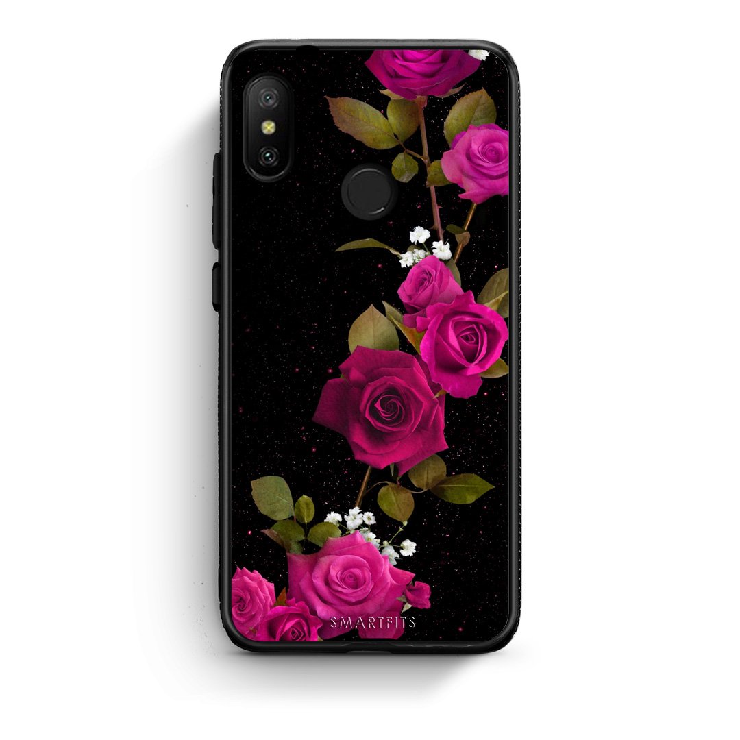4 - Xiaomi Mi A2 Lite Red Roses Flower case, cover, bumper