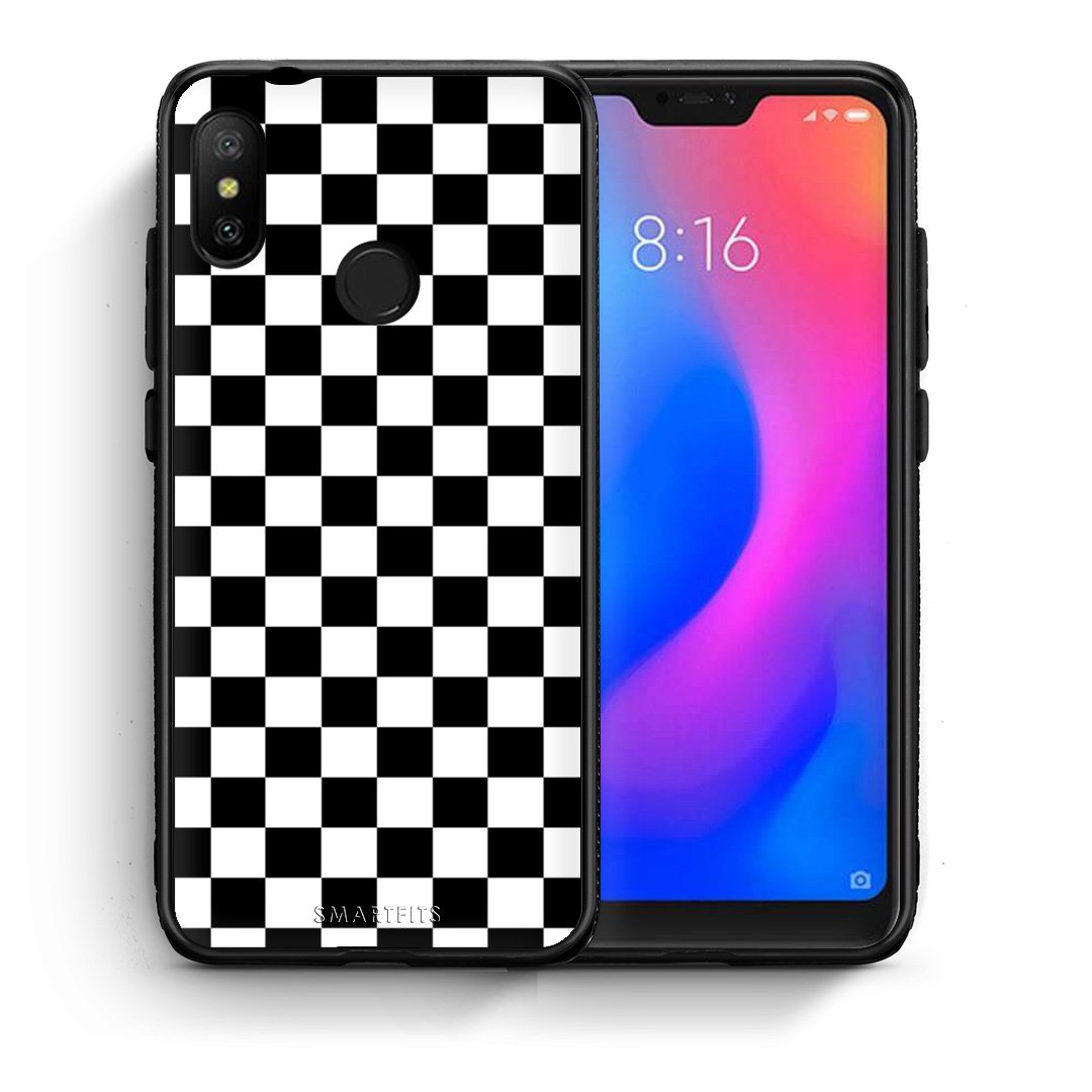 Θήκη Xiaomi Mi A2 Lite Squares Geometric από τη Smartfits με σχέδιο στο πίσω μέρος και μαύρο περίβλημα | Xiaomi Mi A2 Lite Squares Geometric case with colorful back and black bezels