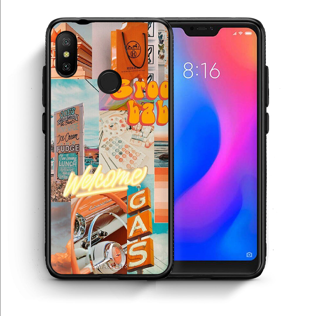 Θήκη Αγίου Βαλεντίνου Xiaomi Mi A2 Lite Groovy Babe από τη Smartfits με σχέδιο στο πίσω μέρος και μαύρο περίβλημα | Xiaomi Mi A2 Lite Groovy Babe case with colorful back and black bezels