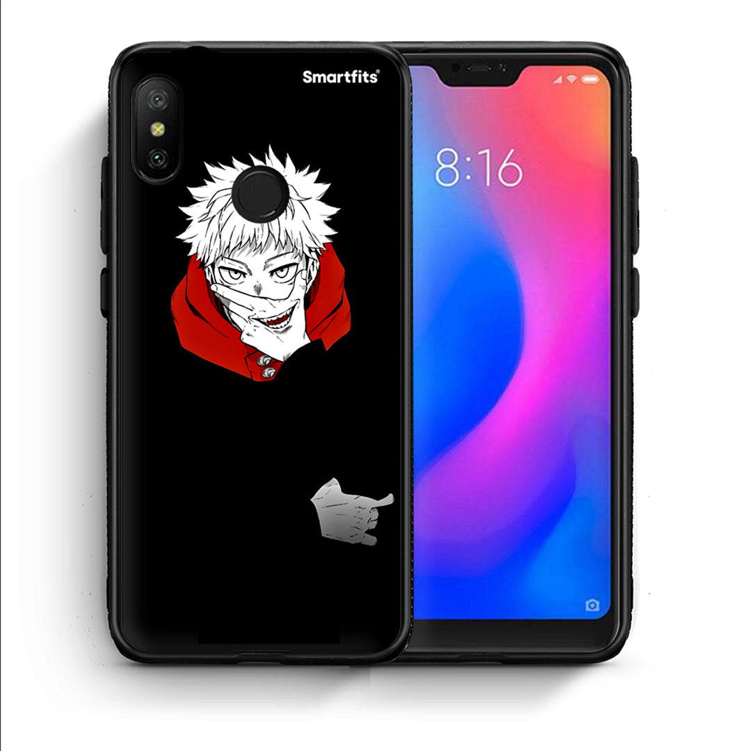 Θήκη Xiaomi Mi A2 Lite Itadori Anime από τη Smartfits με σχέδιο στο πίσω μέρος και μαύρο περίβλημα | Xiaomi Mi A2 Lite Itadori Anime case with colorful back and black bezels