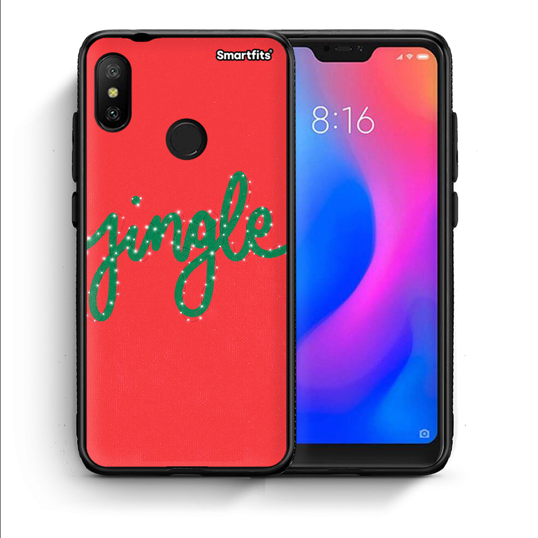 Θήκη Xiaomi Mi A2 Lite Jingle Xmas από τη Smartfits με σχέδιο στο πίσω μέρος και μαύρο περίβλημα | Xiaomi Mi A2 Lite Jingle Xmas case with colorful back and black bezels