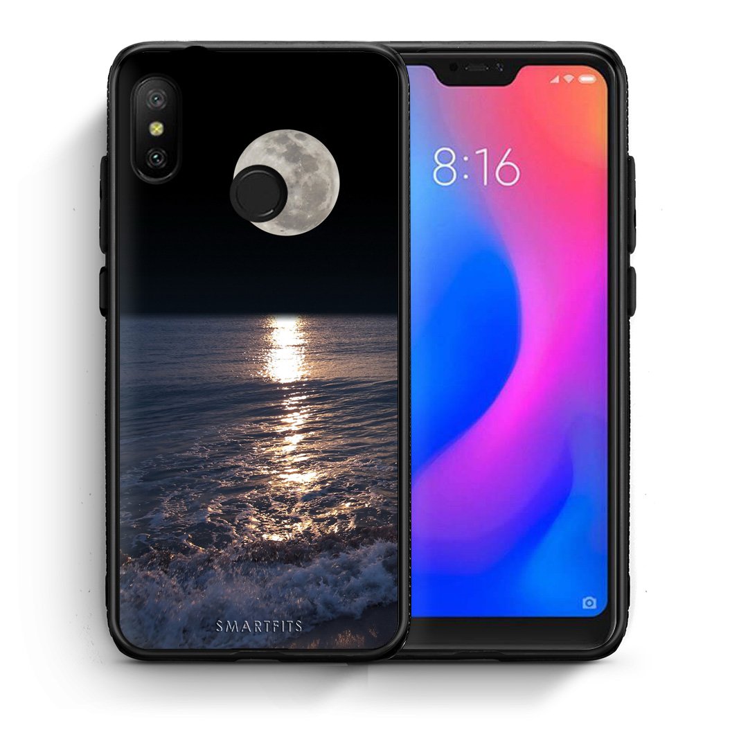 Θήκη Xiaomi Mi A2 Lite Moon Landscape από τη Smartfits με σχέδιο στο πίσω μέρος και μαύρο περίβλημα | Xiaomi Mi A2 Lite Moon Landscape case with colorful back and black bezels