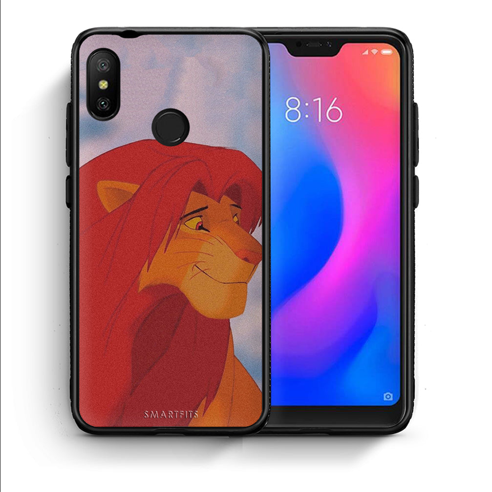 Θήκη Αγίου Βαλεντίνου Xiaomi Mi A2 Lite Lion Love 1 από τη Smartfits με σχέδιο στο πίσω μέρος και μαύρο περίβλημα | Xiaomi Mi A2 Lite Lion Love 1 case with colorful back and black bezels