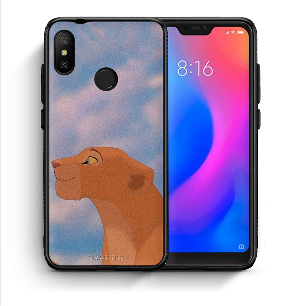 Θήκη Αγίου Βαλεντίνου Xiaomi Mi A2 Lite Lion Love 2 από τη Smartfits με σχέδιο στο πίσω μέρος και μαύρο περίβλημα | Xiaomi Mi A2 Lite Lion Love 2 case with colorful back and black bezels