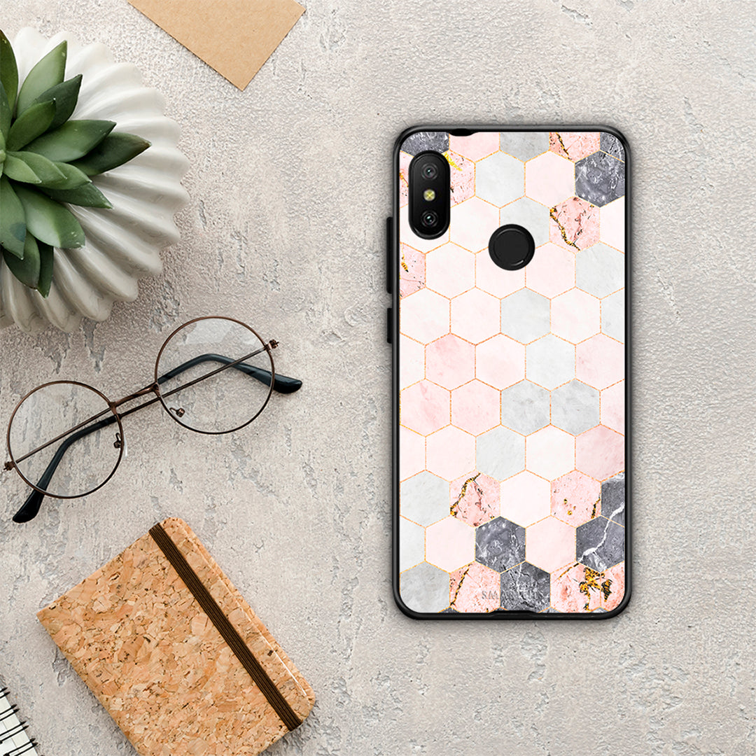 Marble Hexagon Pink - Xiaomi Mi A2 Lite case