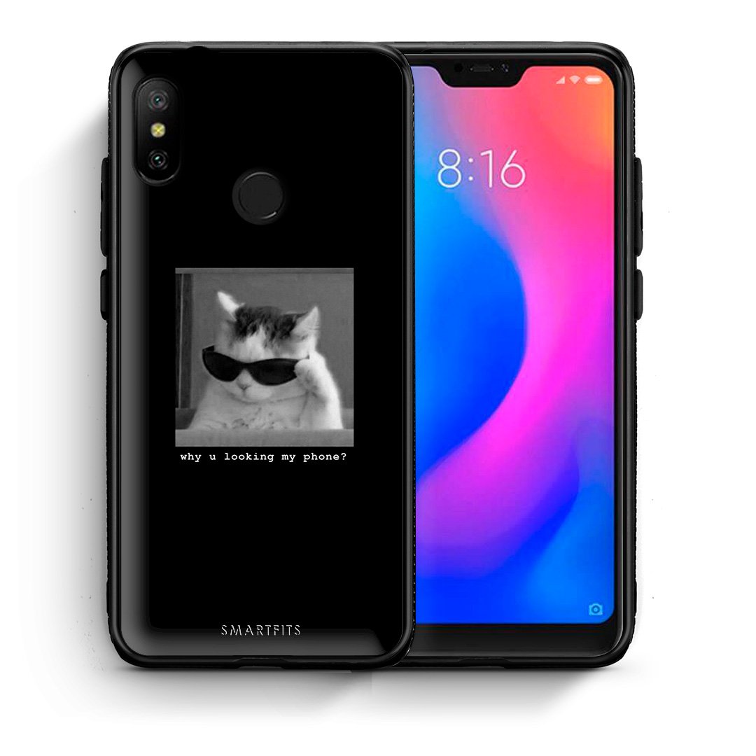 Θήκη Xiaomi Mi A2 Lite Meme Cat από τη Smartfits με σχέδιο στο πίσω μέρος και μαύρο περίβλημα | Xiaomi Mi A2 Lite Meme Cat case with colorful back and black bezels