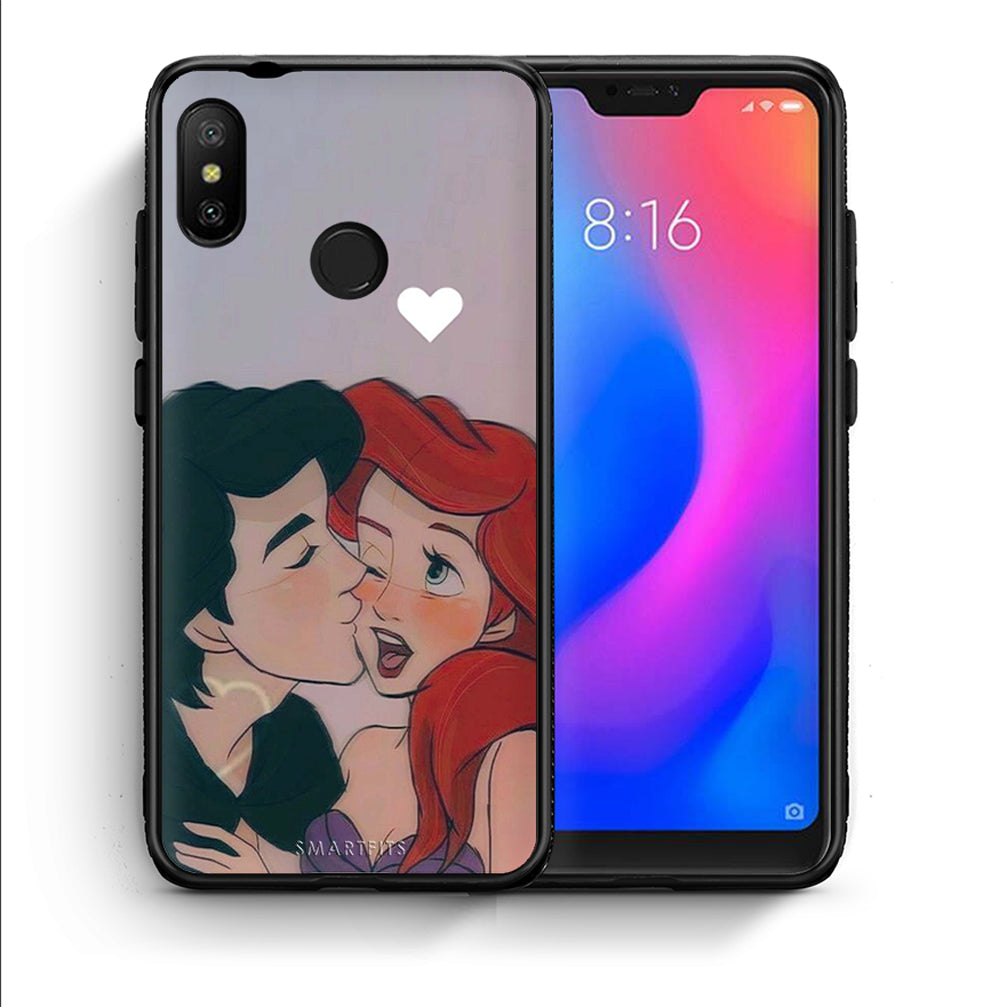 Θήκη Αγίου Βαλεντίνου Xiaomi Mi A2 Lite Mermaid Love από τη Smartfits με σχέδιο στο πίσω μέρος και μαύρο περίβλημα | Xiaomi Mi A2 Lite Mermaid Love case with colorful back and black bezels