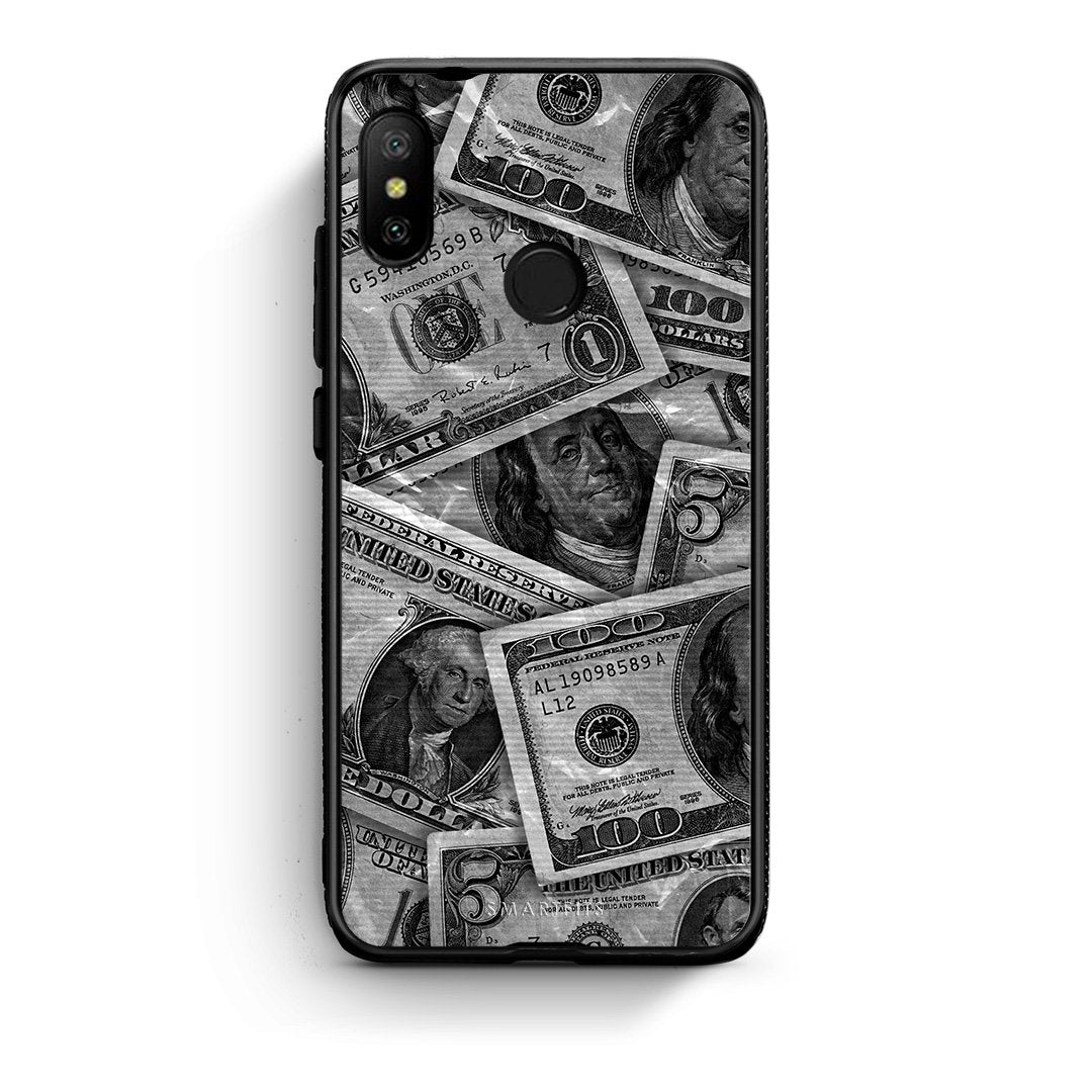 Xiaomi Mi A2 Lite Money Dollars θήκη από τη Smartfits με σχέδιο στο πίσω μέρος και μαύρο περίβλημα | Smartphone case with colorful back and black bezels by Smartfits