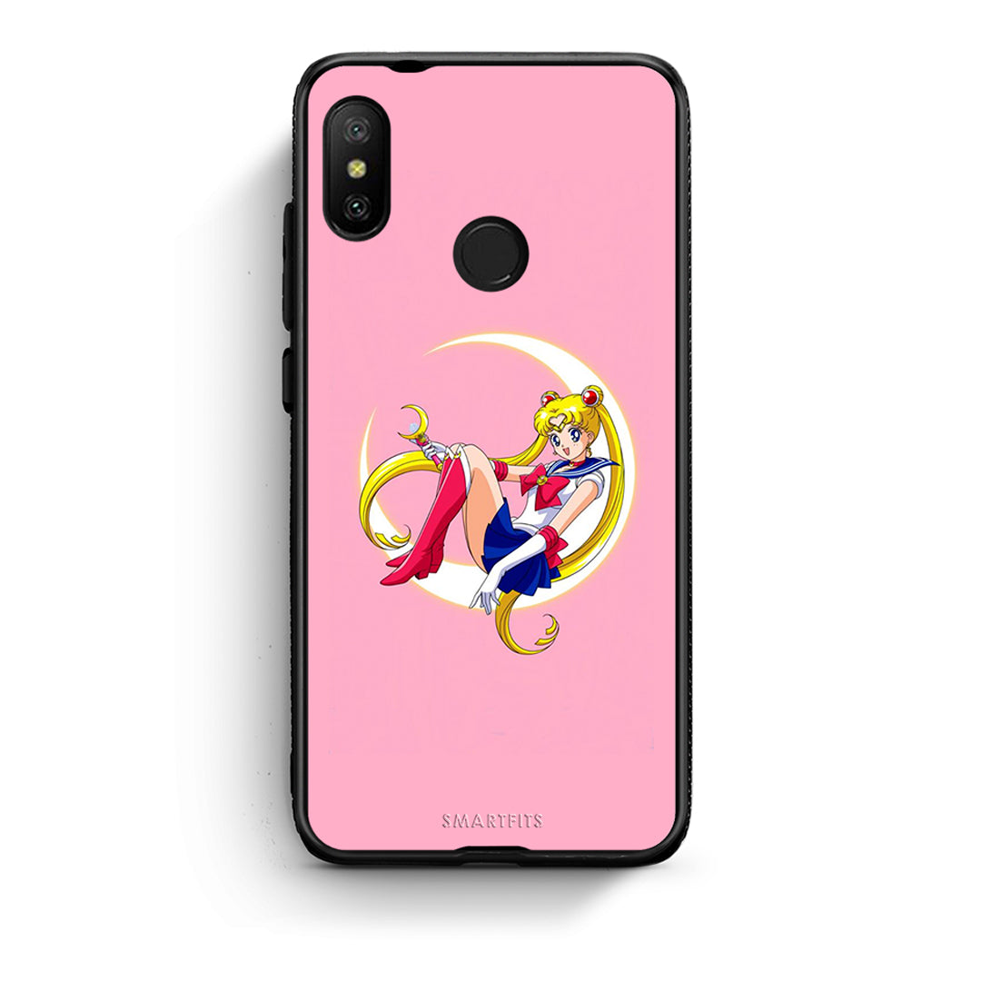 Xiaomi Mi A2 Lite Moon Girl θήκη από τη Smartfits με σχέδιο στο πίσω μέρος και μαύρο περίβλημα | Smartphone case with colorful back and black bezels by Smartfits