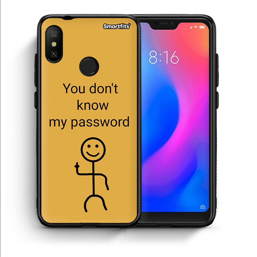 Θήκη Xiaomi Mi A2 Lite My Password από τη Smartfits με σχέδιο στο πίσω μέρος και μαύρο περίβλημα | Xiaomi Mi A2 Lite My Password case with colorful back and black bezels