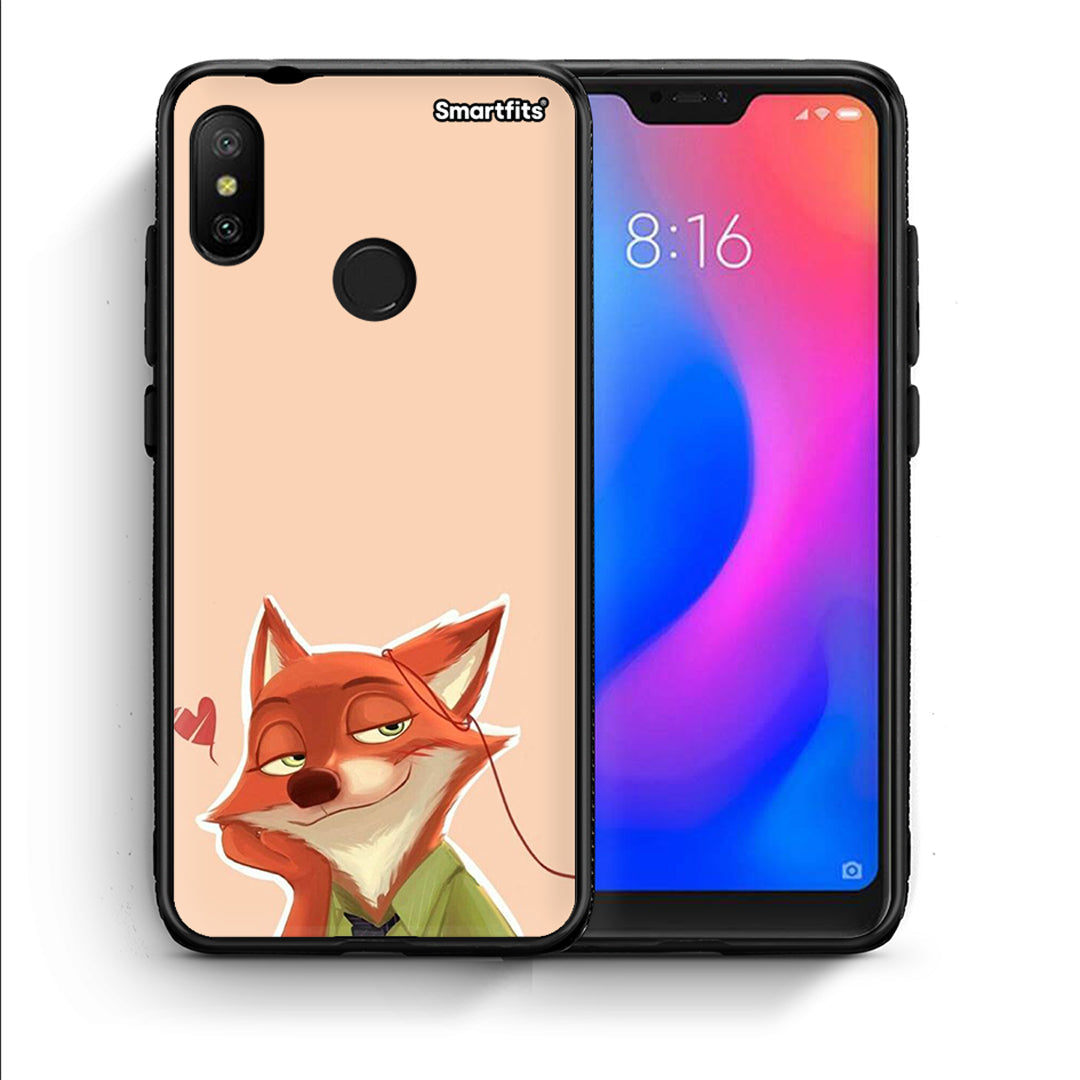 Θήκη Xiaomi Mi A2 Lite Nick Wilde And Judy Hopps Love 1 από τη Smartfits με σχέδιο στο πίσω μέρος και μαύρο περίβλημα | Xiaomi Mi A2 Lite Nick Wilde And Judy Hopps Love 1 case with colorful back and black bezels