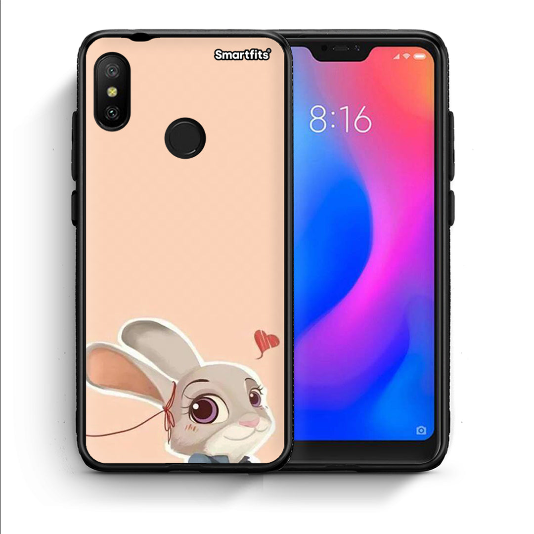 Θήκη Xiaomi Mi A2 Lite Nick Wilde And Judy Hopps Love 2 από τη Smartfits με σχέδιο στο πίσω μέρος και μαύρο περίβλημα | Xiaomi Mi A2 Lite Nick Wilde And Judy Hopps Love 2 case with colorful back and black bezels