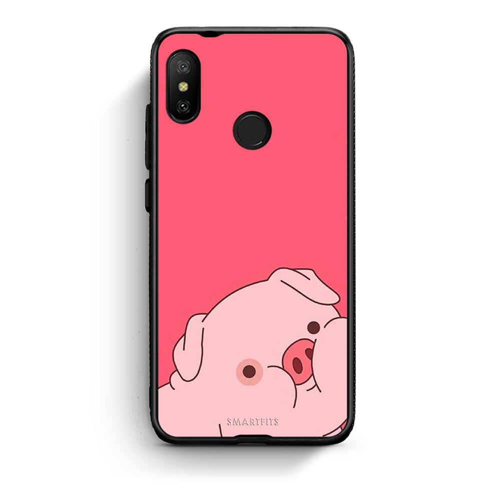 Xiaomi Mi A2 Lite Pig Love 1 Θήκη Αγίου Βαλεντίνου από τη Smartfits με σχέδιο στο πίσω μέρος και μαύρο περίβλημα | Smartphone case with colorful back and black bezels by Smartfits