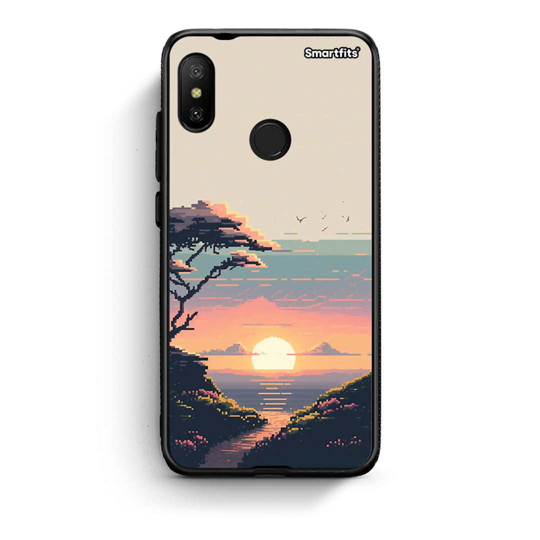 Xiaomi Mi A2 Lite Pixel Sunset Θήκη από τη Smartfits με σχέδιο στο πίσω μέρος και μαύρο περίβλημα | Smartphone case with colorful back and black bezels by Smartfits