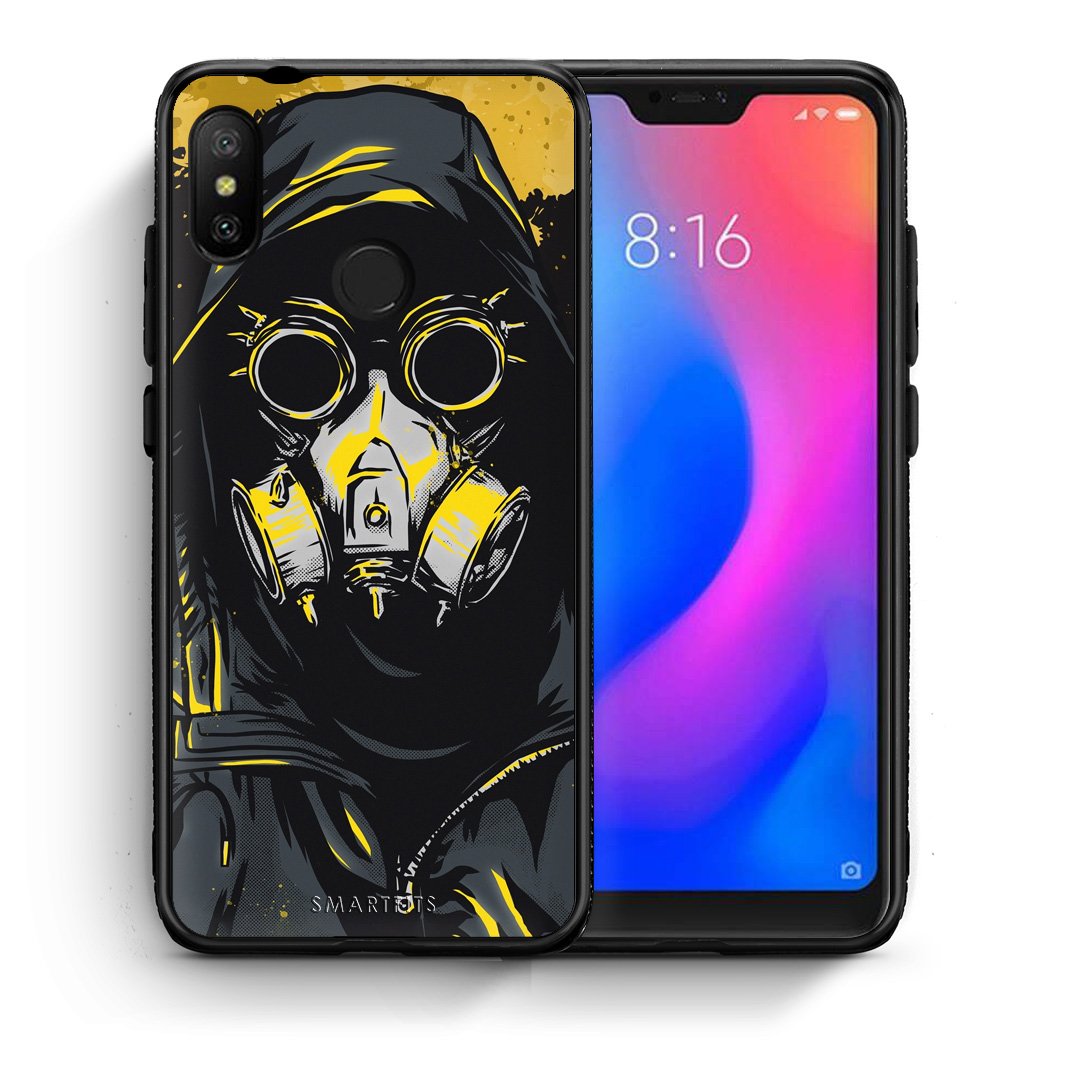 Θήκη Xiaomi Mi A2 Lite Mask PopArt από τη Smartfits με σχέδιο στο πίσω μέρος και μαύρο περίβλημα | Xiaomi Mi A2 Lite Mask PopArt case with colorful back and black bezels