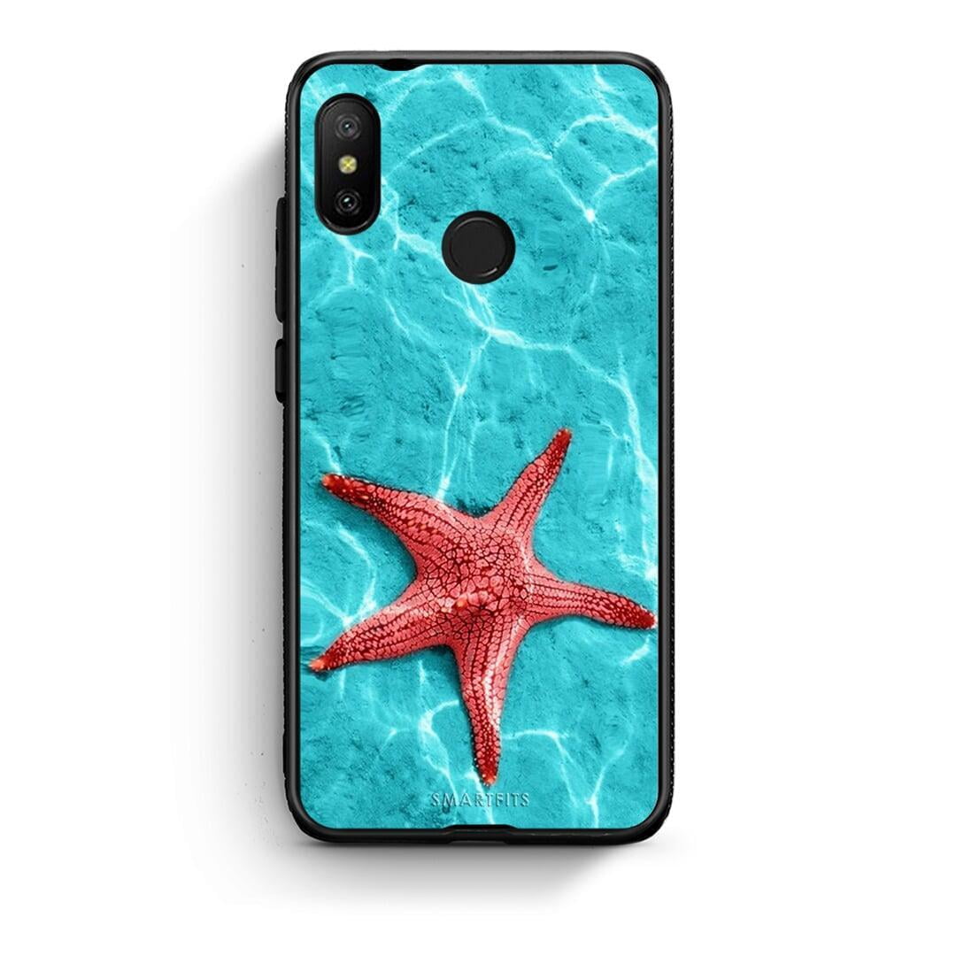 Xiaomi Mi A2 Lite Red Starfish Θήκη από τη Smartfits με σχέδιο στο πίσω μέρος και μαύρο περίβλημα | Smartphone case with colorful back and black bezels by Smartfits