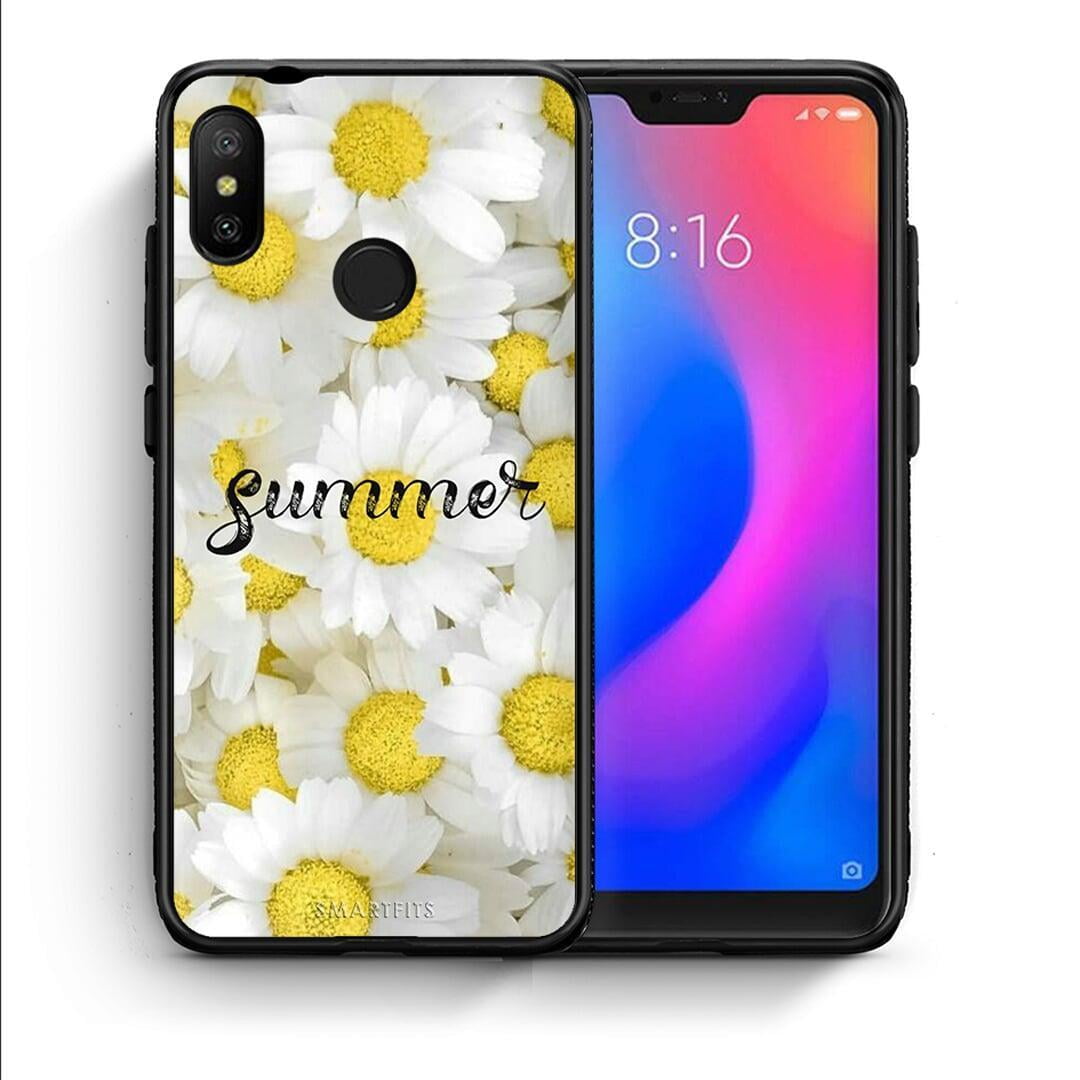 Θήκη Xiaomi Mi A2 Lite Summer Daisies από τη Smartfits με σχέδιο στο πίσω μέρος και μαύρο περίβλημα | Xiaomi Mi A2 Lite Summer Daisies case with colorful back and black bezels