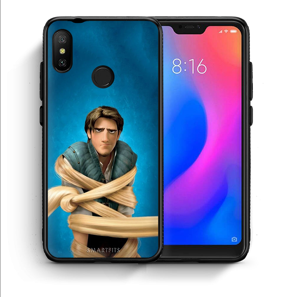 Θήκη Αγίου Βαλεντίνου Xiaomi Mi A2 Lite Tangled 1 από τη Smartfits με σχέδιο στο πίσω μέρος και μαύρο περίβλημα | Xiaomi Mi A2 Lite Tangled 1 case with colorful back and black bezels