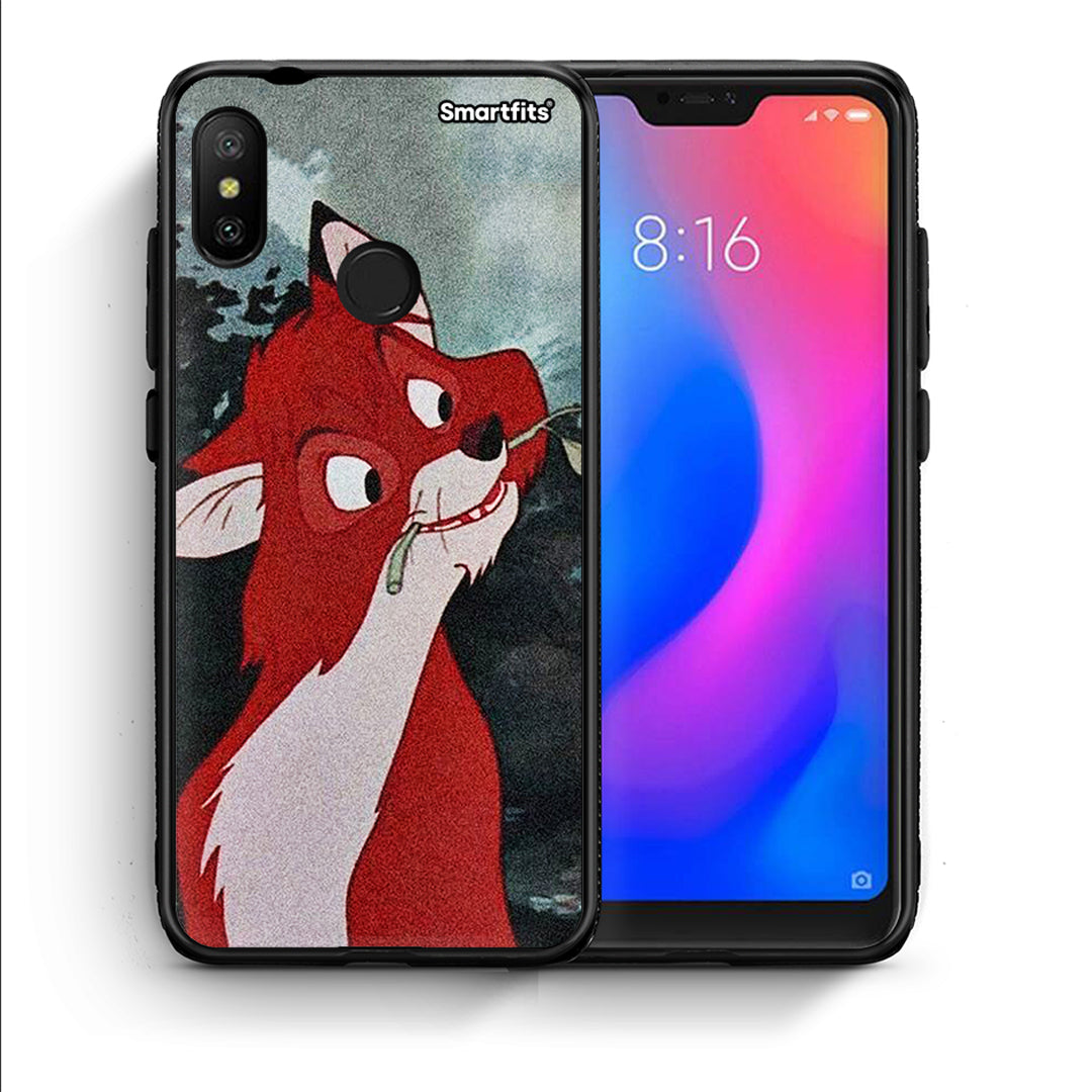 Θήκη Xiaomi Mi A2 Lite Tod And Vixey Love 1 από τη Smartfits με σχέδιο στο πίσω μέρος και μαύρο περίβλημα | Xiaomi Mi A2 Lite Tod And Vixey Love 1 case with colorful back and black bezels