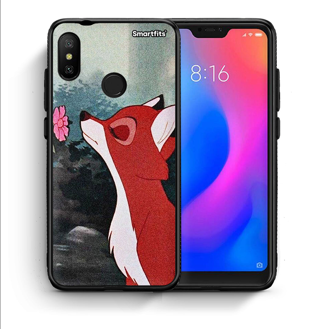 Θήκη Xiaomi Mi A2 Lite Tod And Vixey Love 2 από τη Smartfits με σχέδιο στο πίσω μέρος και μαύρο περίβλημα | Xiaomi Mi A2 Lite Tod And Vixey Love 2 case with colorful back and black bezels