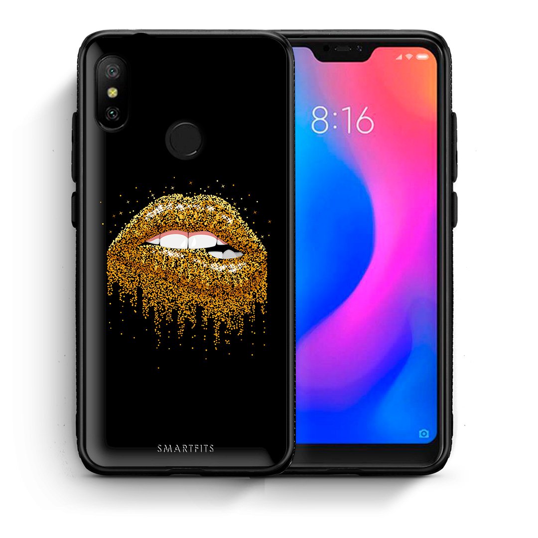 Θήκη Xiaomi Mi A2 Lite Golden Valentine από τη Smartfits με σχέδιο στο πίσω μέρος και μαύρο περίβλημα | Xiaomi Mi A2 Lite Golden Valentine case with colorful back and black bezels