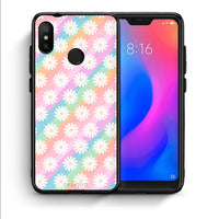 Thumbnail for Θήκη Xiaomi Mi A2 Lite White Daisies από τη Smartfits με σχέδιο στο πίσω μέρος και μαύρο περίβλημα | Xiaomi Mi A2 Lite White Daisies case with colorful back and black bezels