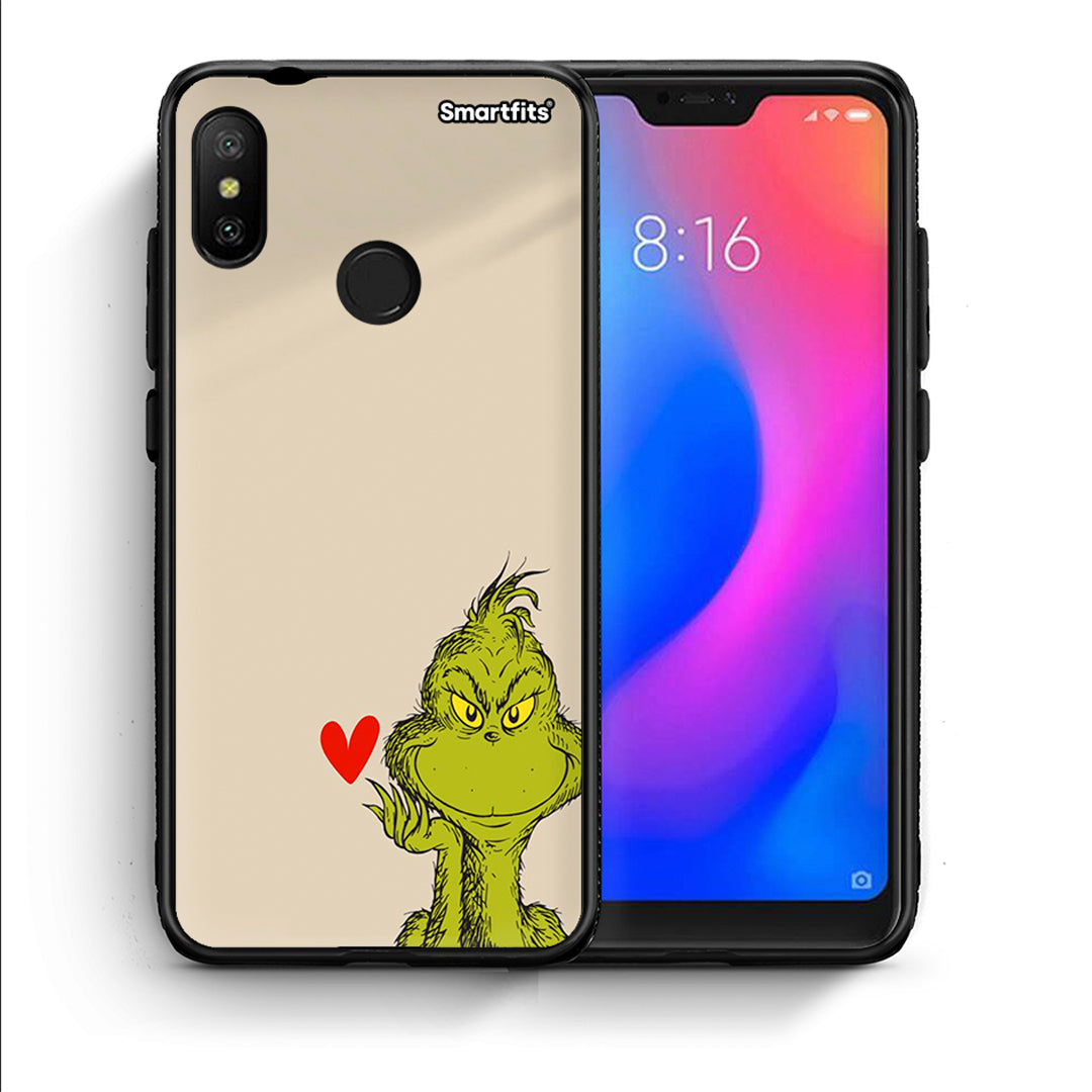 Θήκη Xiaomi Mi A2 Lite Xmas Grinch από τη Smartfits με σχέδιο στο πίσω μέρος και μαύρο περίβλημα | Xiaomi Mi A2 Lite Xmas Grinch case with colorful back and black bezels