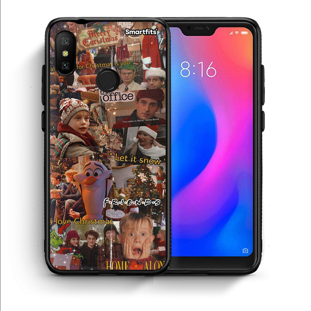 Θήκη Xiaomi Mi A2 Lite Xmas Wishes από τη Smartfits με σχέδιο στο πίσω μέρος και μαύρο περίβλημα | Xiaomi Mi A2 Lite Xmas Wishes case with colorful back and black bezels