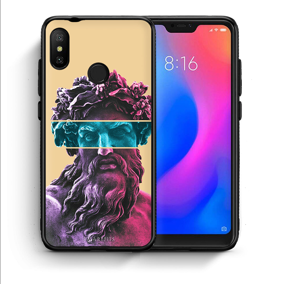 Θήκη Αγίου Βαλεντίνου Xiaomi Mi A2 Lite Zeus Art από τη Smartfits με σχέδιο στο πίσω μέρος και μαύρο περίβλημα | Xiaomi Mi A2 Lite Zeus Art case with colorful back and black bezels