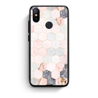 Thumbnail for 4 - Xiaomi Mi A2 Hexagon Pink Marble case, cover, bumper