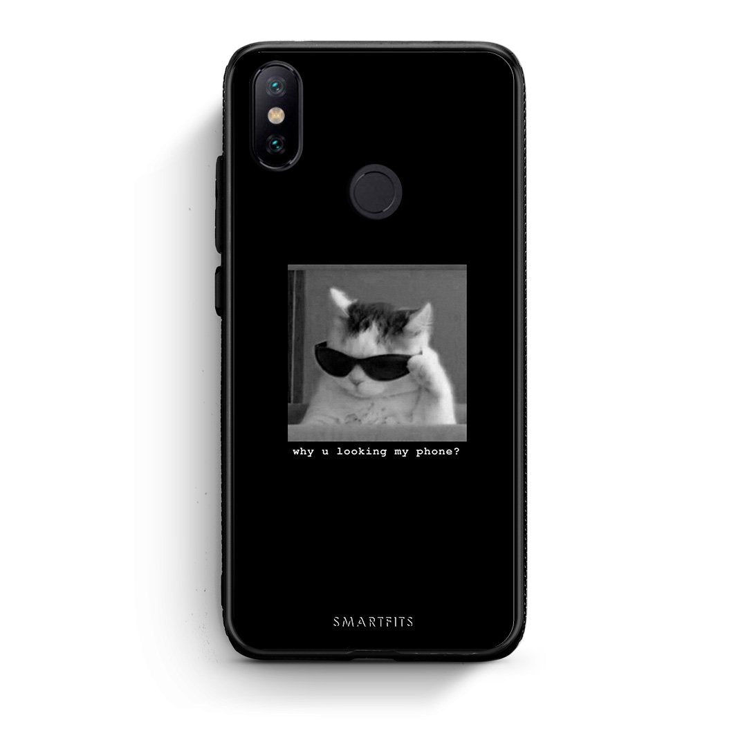 Xiaomi Mi A2 Meme Cat θήκη από τη Smartfits με σχέδιο στο πίσω μέρος και μαύρο περίβλημα | Smartphone case with colorful back and black bezels by Smartfits