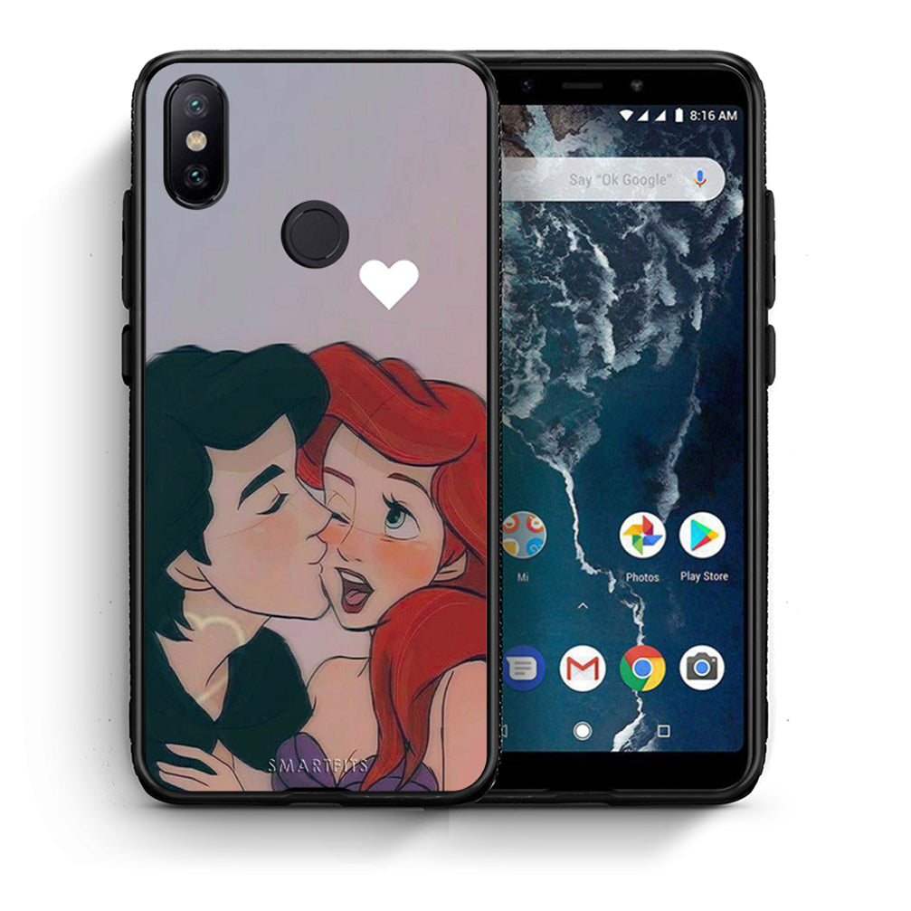 Θήκη Αγίου Βαλεντίνου Xiaomi Mi A2 Mermaid Love από τη Smartfits με σχέδιο στο πίσω μέρος και μαύρο περίβλημα | Xiaomi Mi A2 Mermaid Love case with colorful back and black bezels
