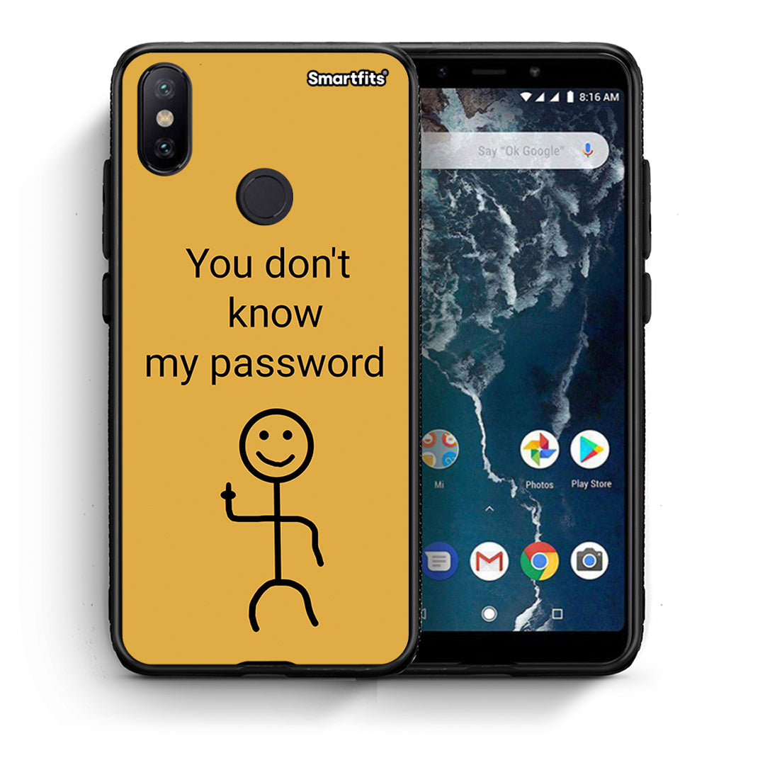 Θήκη Xiaomi Mi A2 My Password από τη Smartfits με σχέδιο στο πίσω μέρος και μαύρο περίβλημα | Xiaomi Mi A2 My Password case with colorful back and black bezels