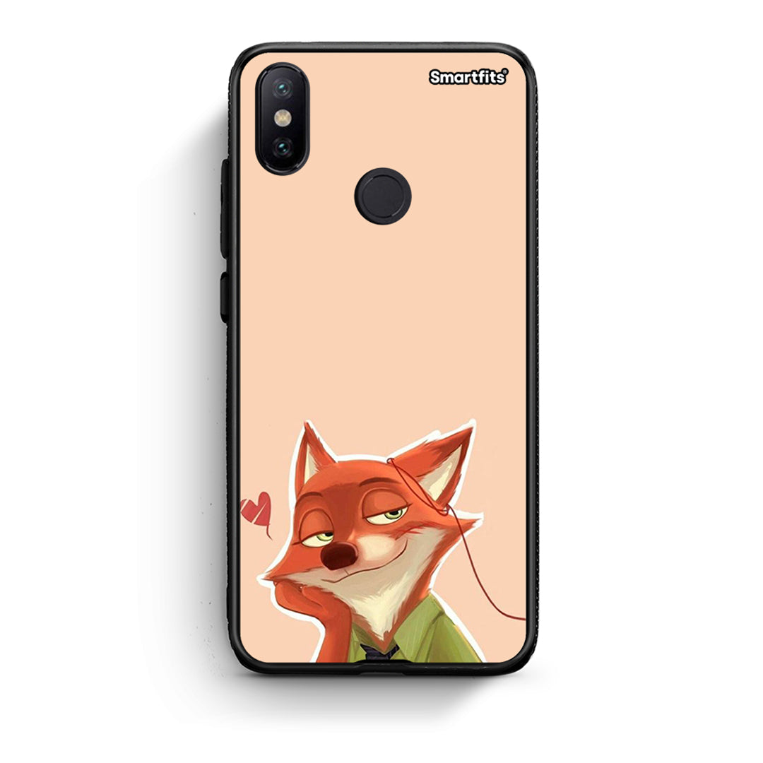 Xiaomi Mi A2 Nick Wilde And Judy Hopps Love 1 θήκη από τη Smartfits με σχέδιο στο πίσω μέρος και μαύρο περίβλημα | Smartphone case with colorful back and black bezels by Smartfits