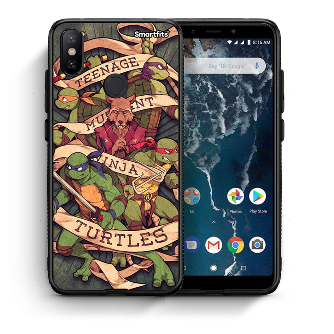 Θήκη Xiaomi Mi A2 Ninja Turtles από τη Smartfits με σχέδιο στο πίσω μέρος και μαύρο περίβλημα | Xiaomi Mi A2 Ninja Turtles case with colorful back and black bezels