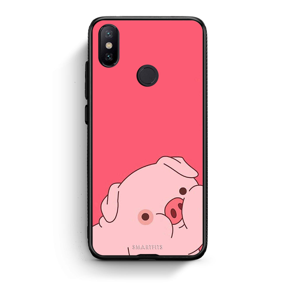 Xiaomi Mi A2 Pig Love 1 Θήκη Αγίου Βαλεντίνου από τη Smartfits με σχέδιο στο πίσω μέρος και μαύρο περίβλημα | Smartphone case with colorful back and black bezels by Smartfits