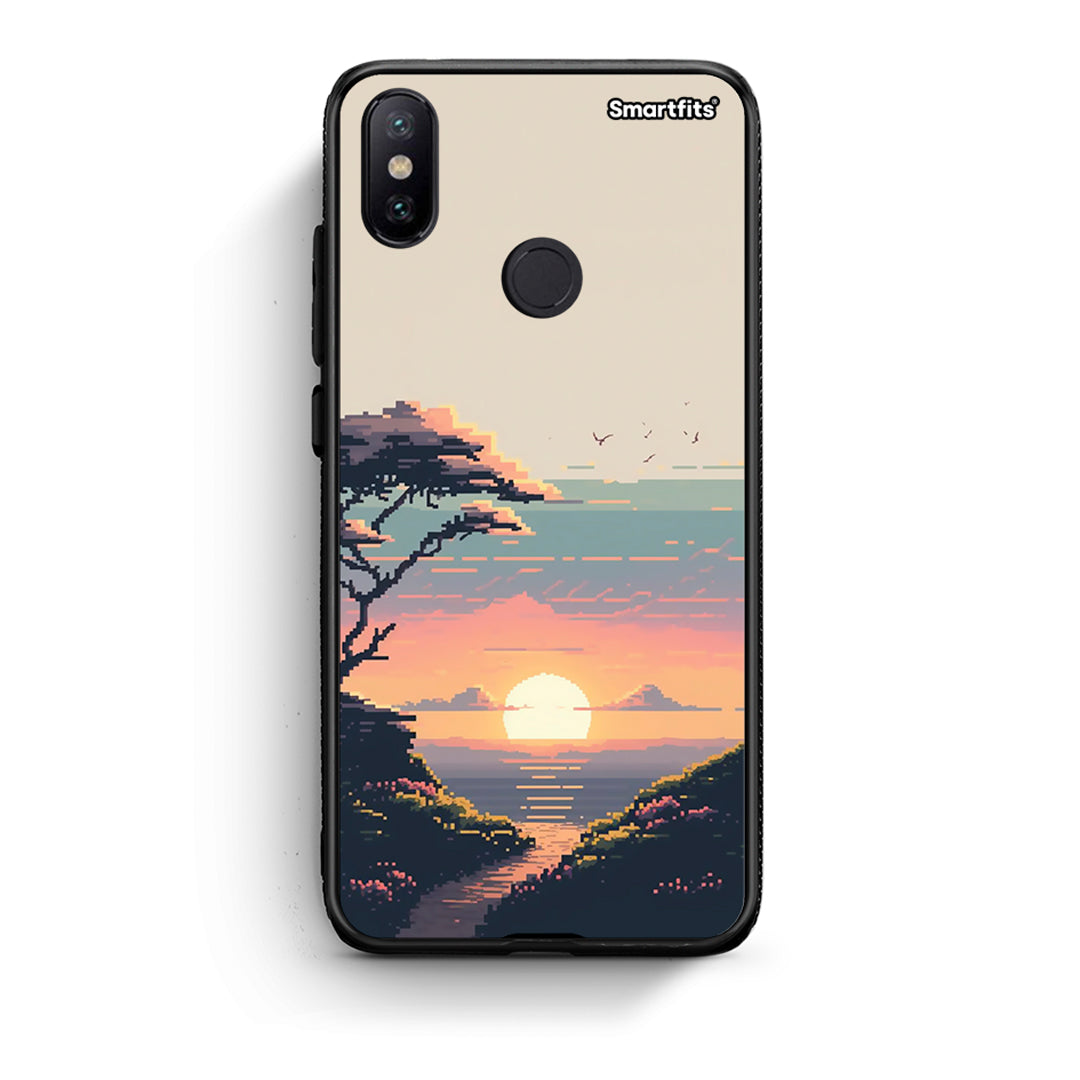 Xiaomi Mi A2 Pixel Sunset Θήκη από τη Smartfits με σχέδιο στο πίσω μέρος και μαύρο περίβλημα | Smartphone case with colorful back and black bezels by Smartfits