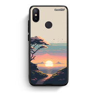 Thumbnail for Xiaomi Mi A2 Pixel Sunset Θήκη από τη Smartfits με σχέδιο στο πίσω μέρος και μαύρο περίβλημα | Smartphone case with colorful back and black bezels by Smartfits