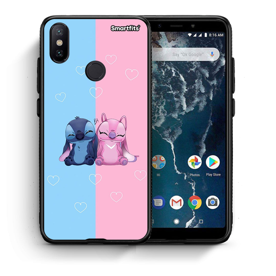 Θήκη Xiaomi Mi A2 Stitch And Angel από τη Smartfits με σχέδιο στο πίσω μέρος και μαύρο περίβλημα | Xiaomi Mi A2 Stitch And Angel case with colorful back and black bezels