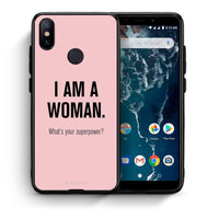 Thumbnail for Θήκη Xiaomi Mi A2 Superpower Woman από τη Smartfits με σχέδιο στο πίσω μέρος και μαύρο περίβλημα | Xiaomi Mi A2 Superpower Woman case with colorful back and black bezels